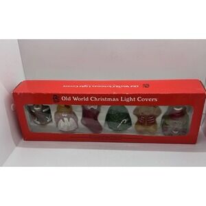Old World Christmas Light Covers Vintage Mini Bulb Covers Set of 6 w Box